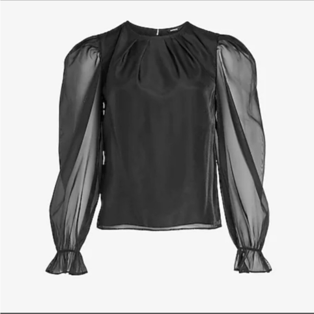Express Elegant Black Chiffon Blouse